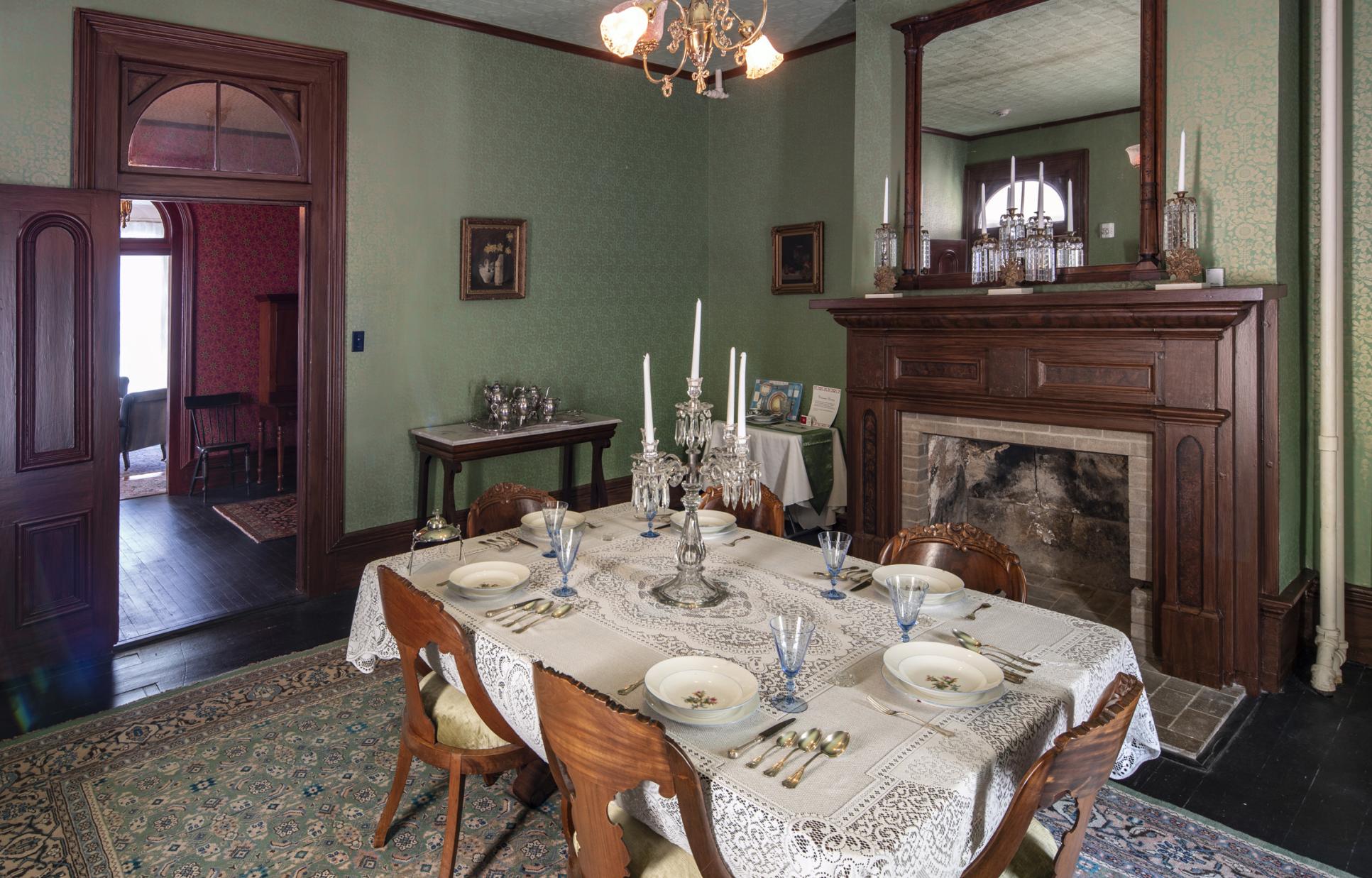 Dining room inside the Sam Bell Maxey House