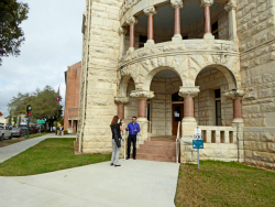Brantley Hightower interview in front of the Comal County Courthouse