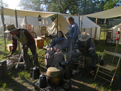 Reenactors at camp