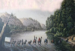 “Camels Crossing a Western River”