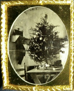 Ambrotype photo of Fort McKavett Christmas tree