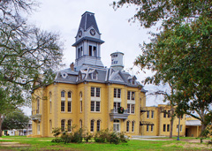 Exterior of the restored Newton County Courthouse.