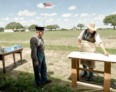 Demonstration of building a table.