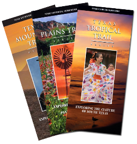 A spread of regional brochures. 