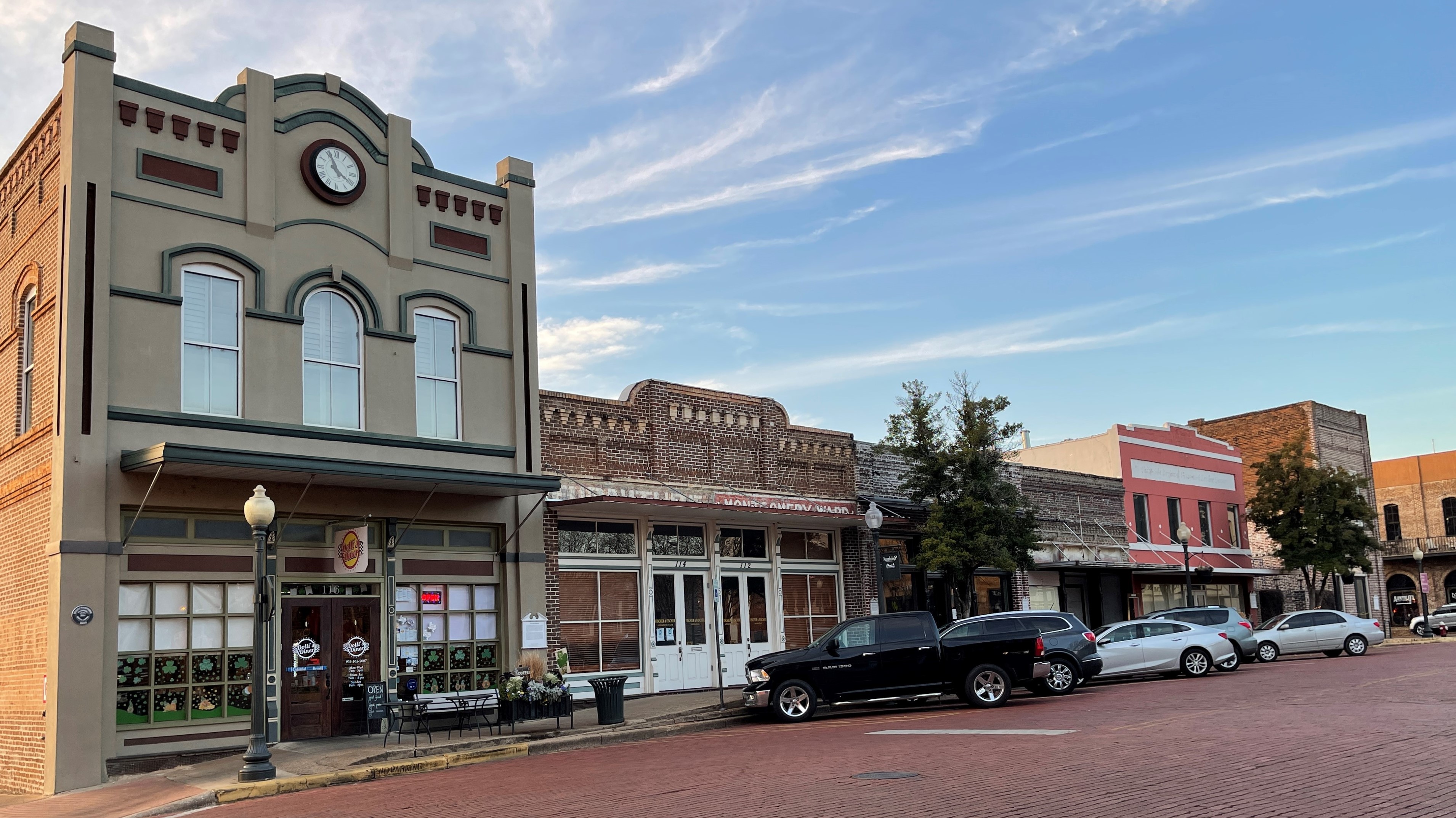 Downtown buildings in Nacogdoches Main Street District.