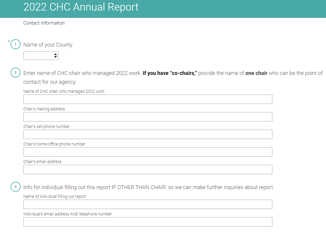 Image of CHC online report. 