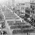 Fort Worth 1918 military parade postcard
