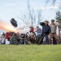 Canon fire at Washington-on-the-Brazos State Historic Site