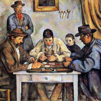Lithograph of men playing cards