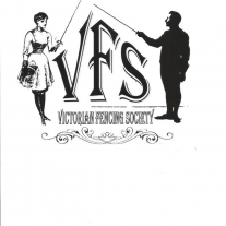 Black and white logo of Victorian Fencing Society