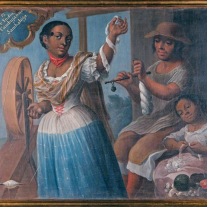 Casta painting of a Spanish family