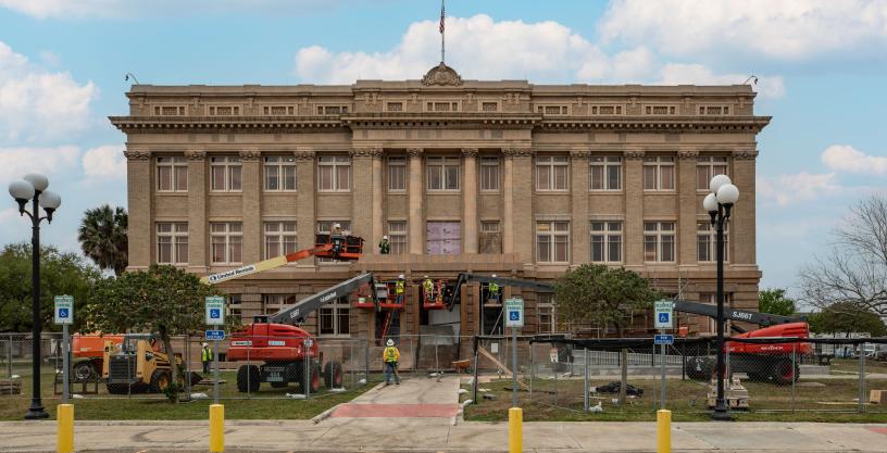 Cameron County Courthouse being repaired